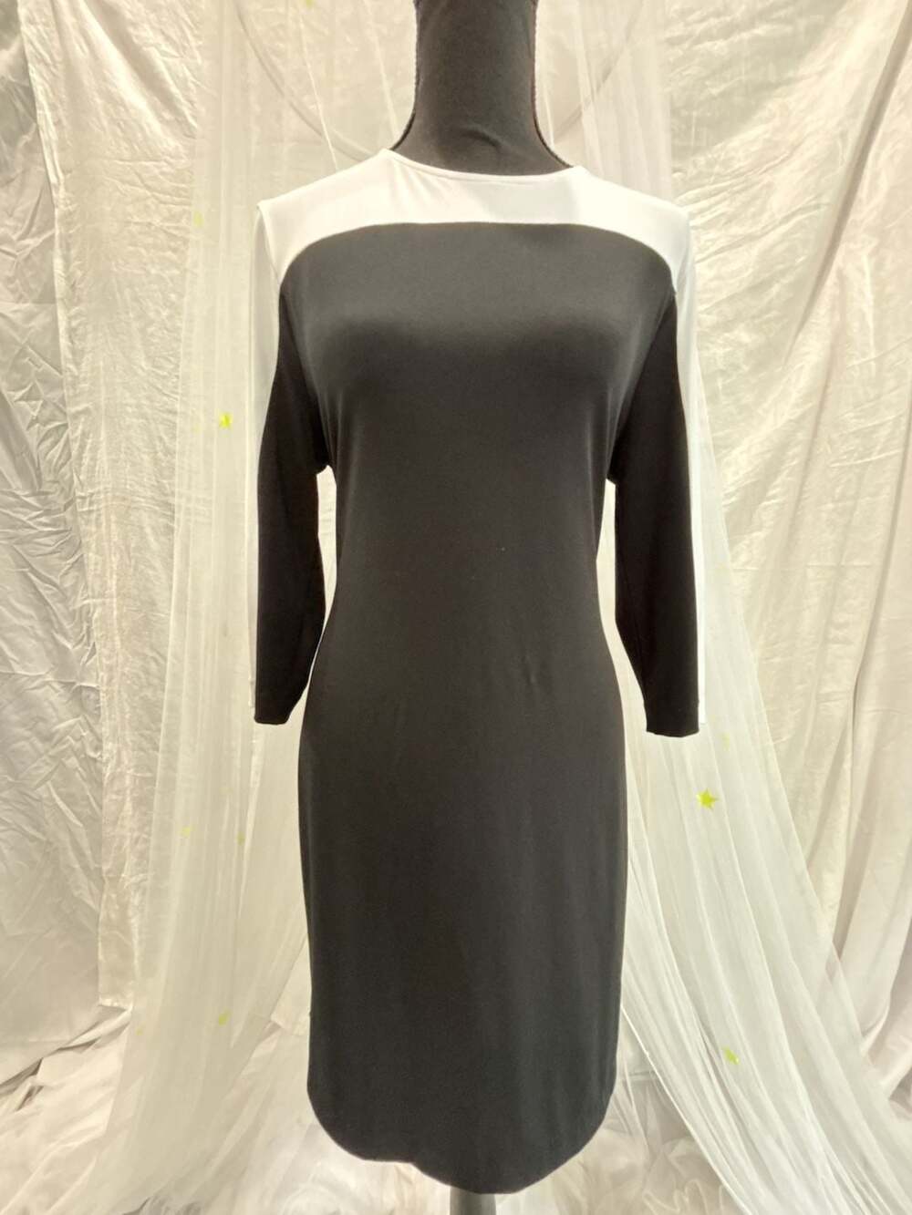 Banana Republic Black and White Colorblock Sheath Dress